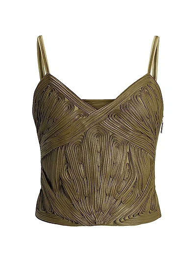 Naylor Appliqué Leather Sleeveless Top