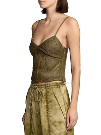 Naylor Appliqué Leather Sleeveless Top