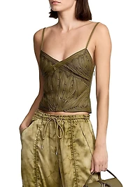 Naylor Appliqué Leather Sleeveless Top