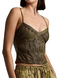 Naylor Appliqué Leather Sleeveless Top
