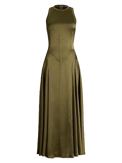 Sienna Satin Sleeveless Midi-Dress