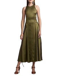 Sienna Satin Sleeveless Midi-Dress