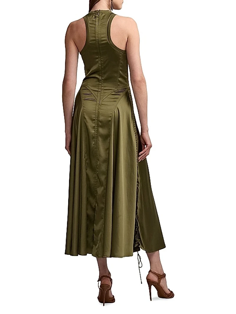 Sienna Satin Sleeveless Midi-Dress