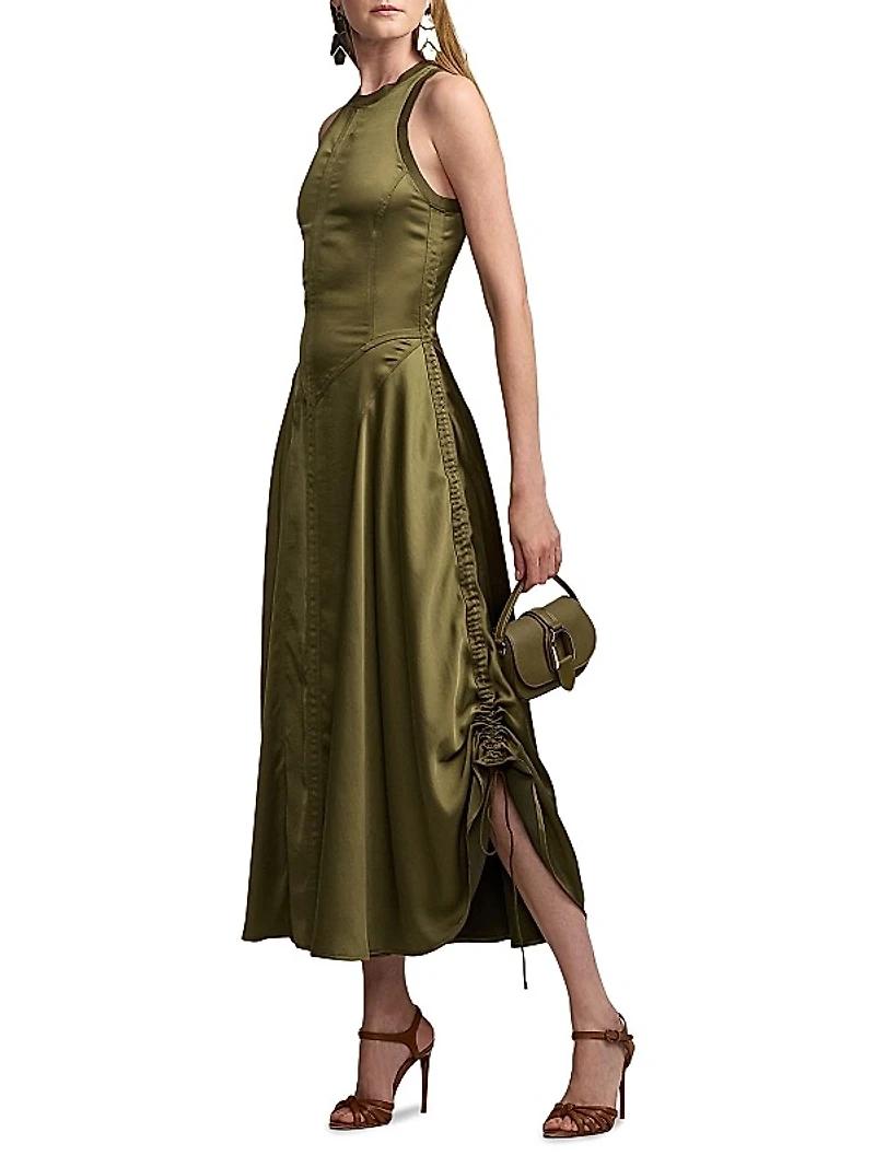 Sienna Satin Sleeveless Midi-Dress
