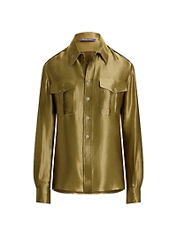Natalie Metallic Satin Shirt
