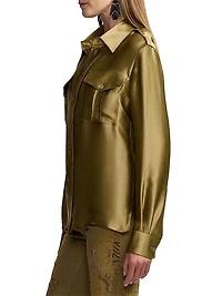 Natalie Metallic Satin Shirt