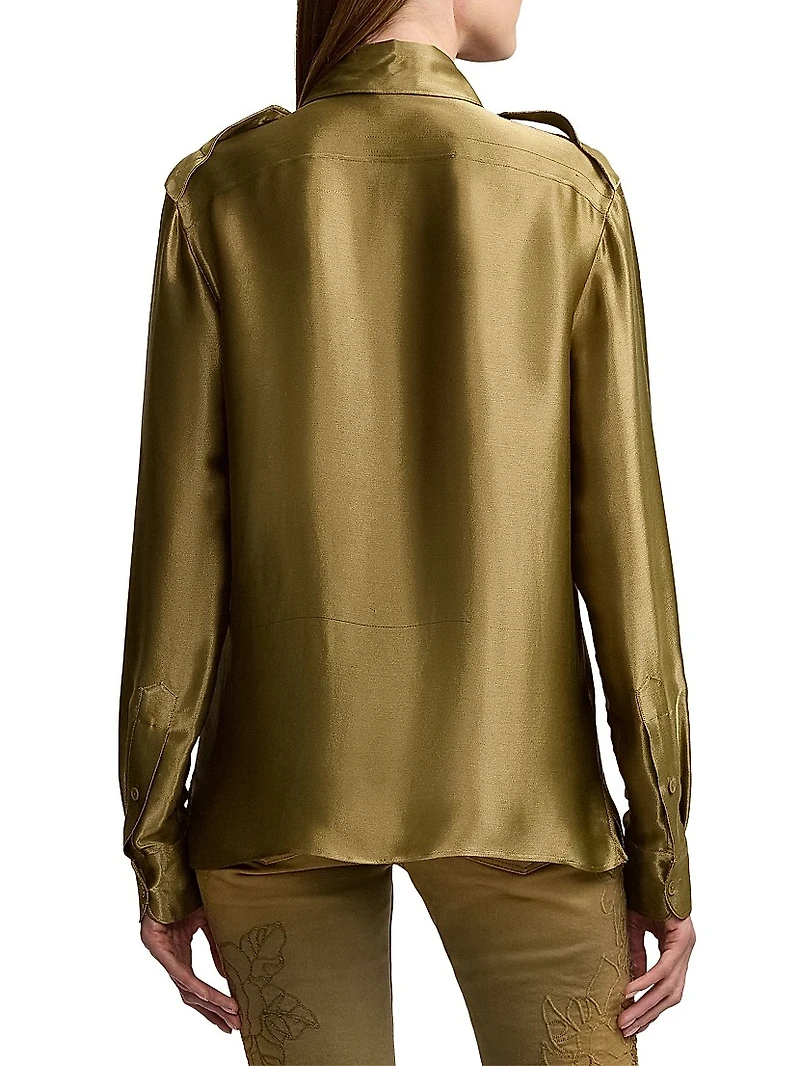 Natalie Metallic Satin Shirt