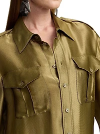 Natalie Metallic Satin Shirt