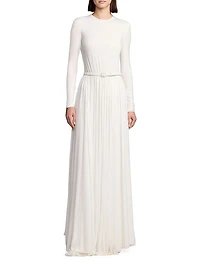 Crêpe Jersey Shirred Maxi Dress