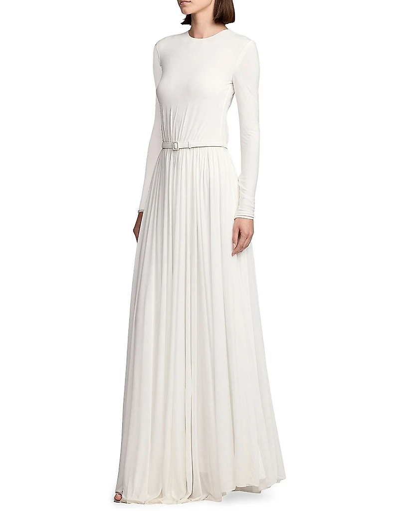 Crêpe Jersey Shirred Maxi Dress