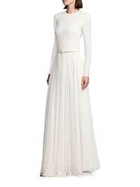 Crêpe Jersey Shirred Maxi Dress