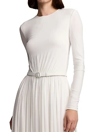 Crêpe Jersey Shirred Maxi Dress
