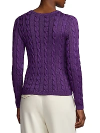 V-Neck Cable-Knit Silk Sweater