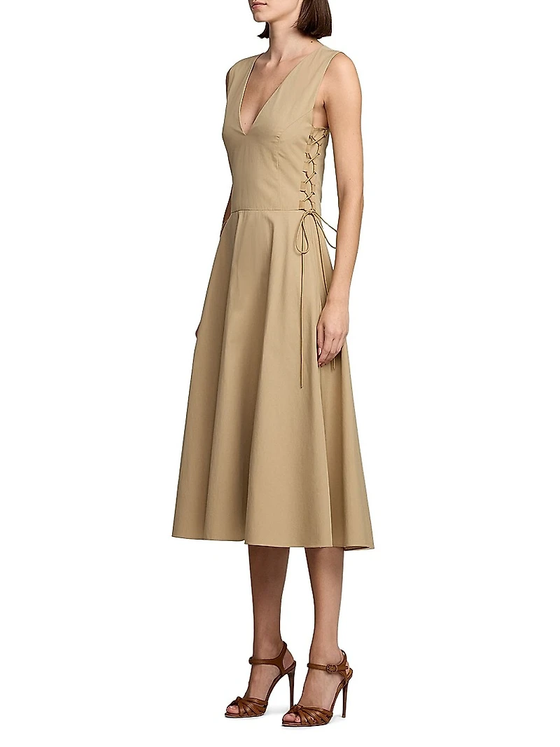 Renna Cotton Sleeveless Midi-Dress