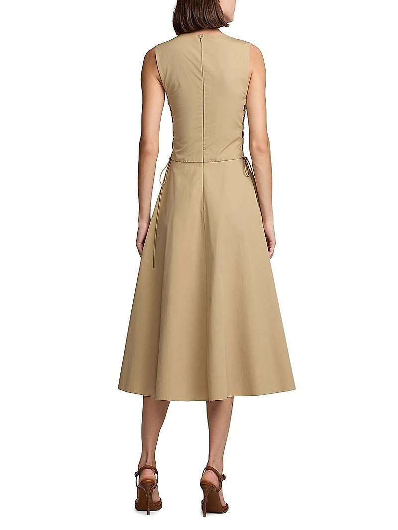 Renna Cotton Sleeveless Midi-Dress