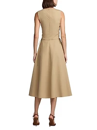 Renna Cotton Sleeveless Midi-Dress