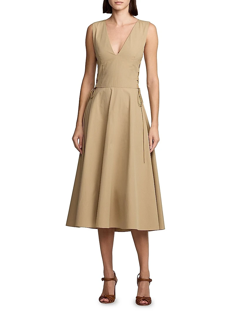 Renna Cotton Sleeveless Midi-Dress