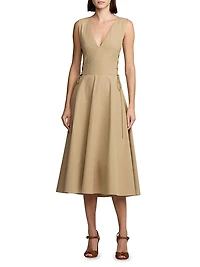 Renna Cotton Sleeveless Midi-Dress