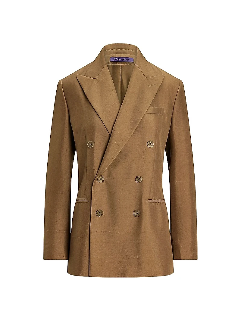 Timothy Satin Double-Breasted Blazer