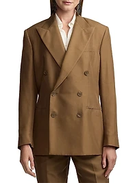 Timothy Satin Double-Breasted Blazer