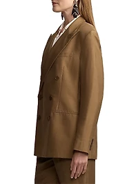 Timothy Satin Double-Breasted Blazer