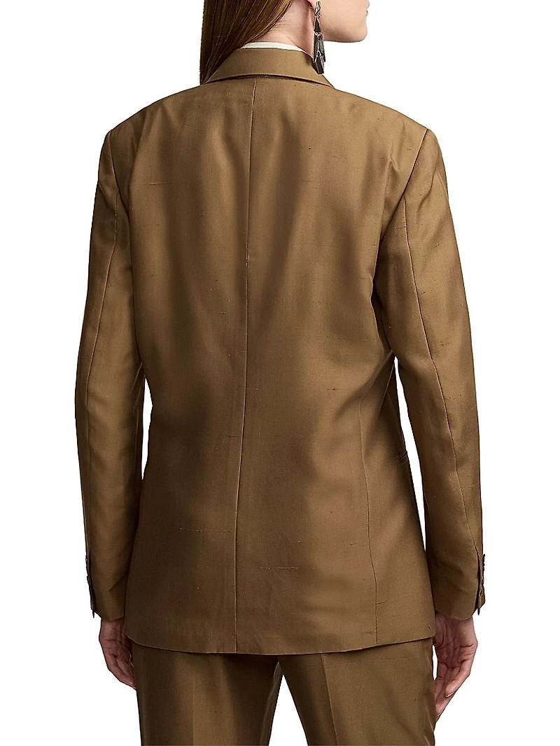 Timothy Satin Double-Breasted Blazer