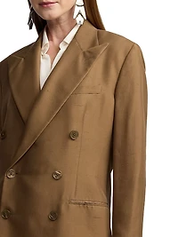 Timothy Satin Double-Breasted Blazer