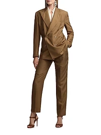 Timothy Satin Double-Breasted Blazer