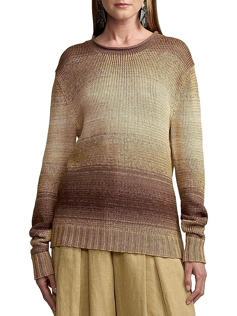 Ombré Linen-Blend Sweater