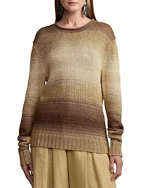 Ombré Linen-Blend Sweater
