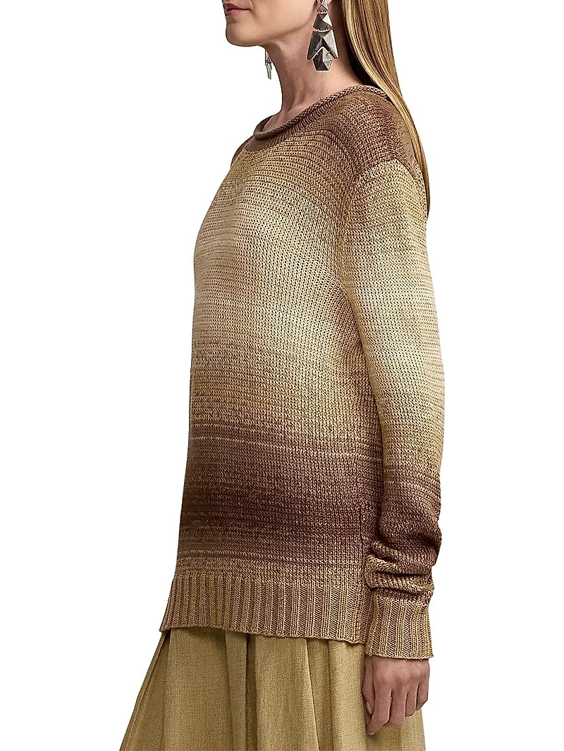 Ombré Linen-Blend Sweater