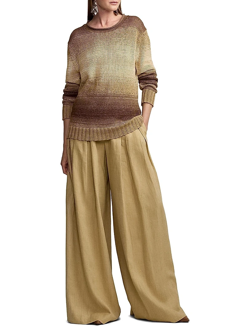 Ombré Linen-Blend Sweater
