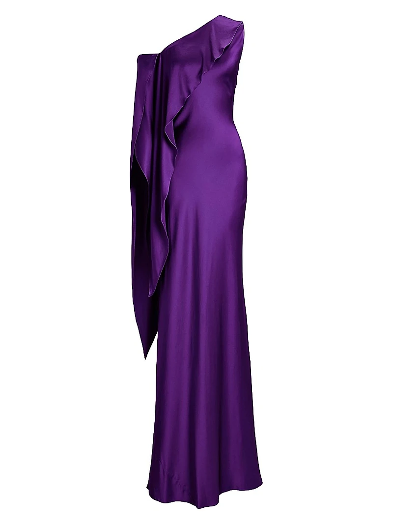Lizzie Satin One-Shoulder Gown