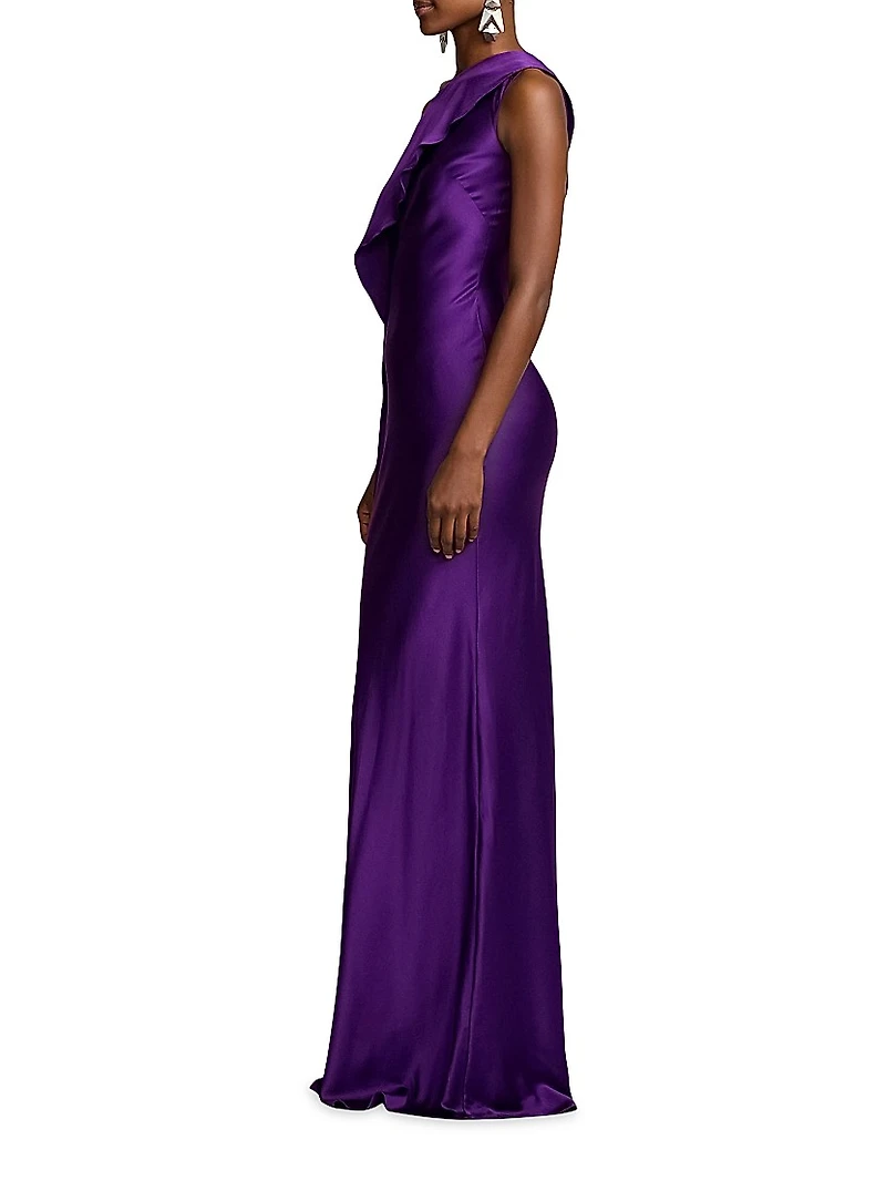 Lizzie Satin One-Shoulder Gown