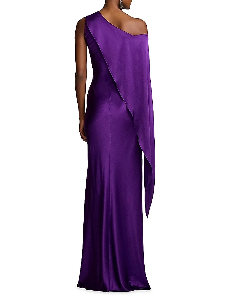 Lizzie Satin One-Shoulder Gown