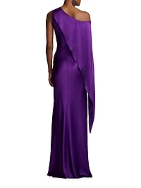 Lizzie Satin One-Shoulder Gown