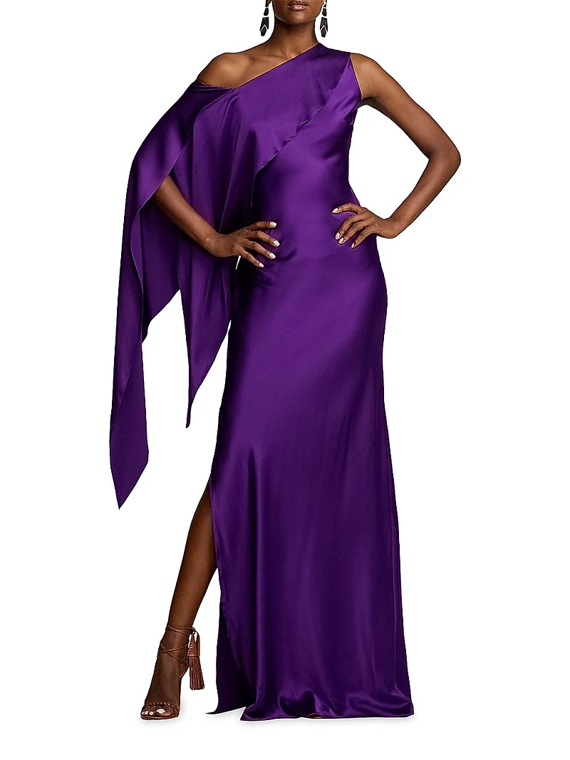 Lizzie Satin One-Shoulder Gown