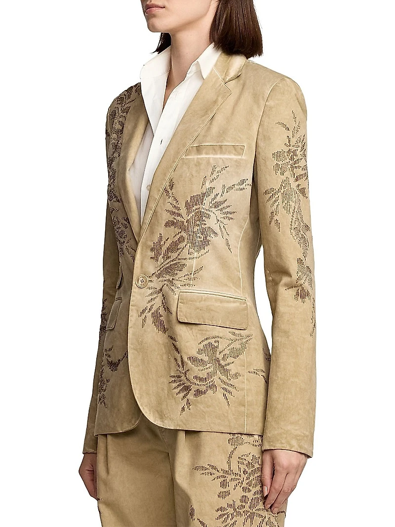 Parker Embellished Cotton Chino Jacket