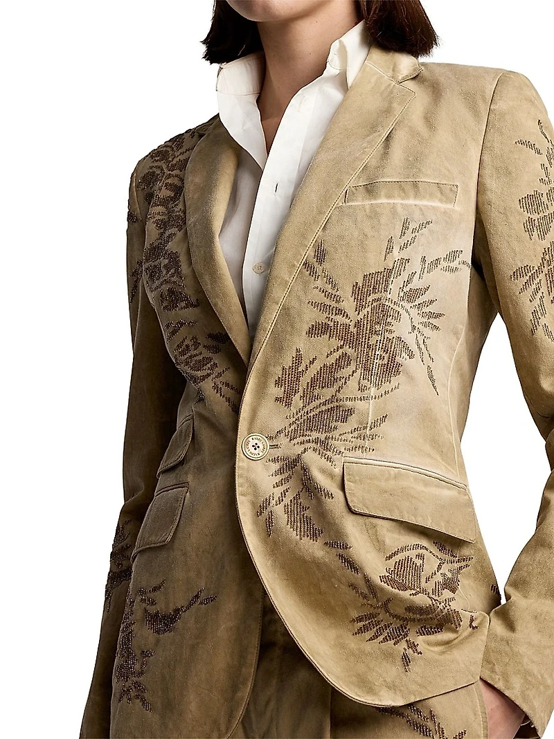 Parker Embellished Cotton Chino Jacket