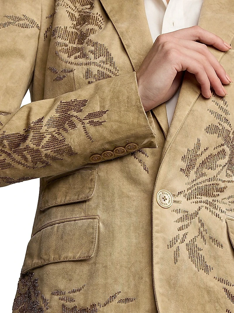 Parker Embellished Cotton Chino Jacket