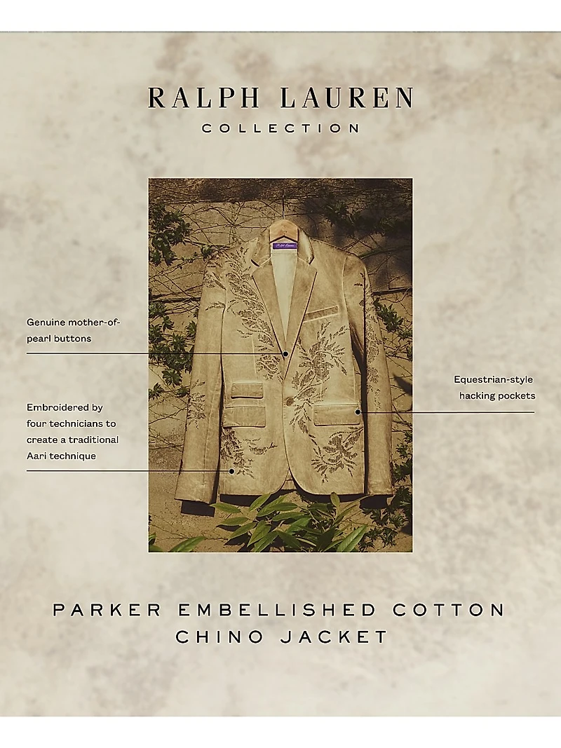 Parker Embellished Cotton Chino Jacket