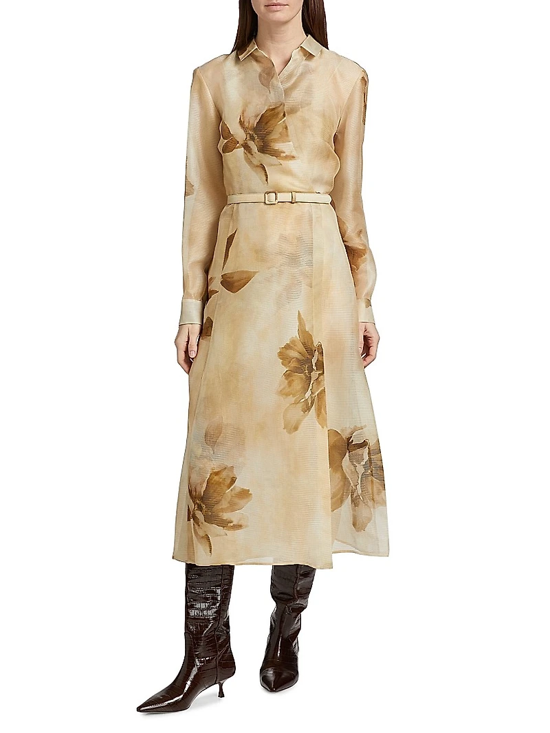 Aniyah Floral Silk Gauze Day Dress