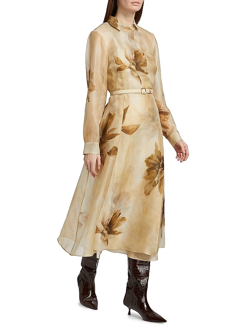 Aniyah Floral Silk Gauze Day Dress