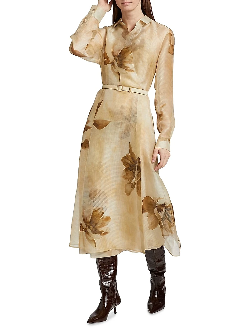 Aniyah Floral Silk Gauze Day Dress