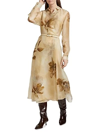 Aniyah Floral Silk Gauze Day Dress