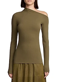 Fluid Jersey One-Shoulder Top