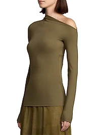Fluid Jersey One-Shoulder Top