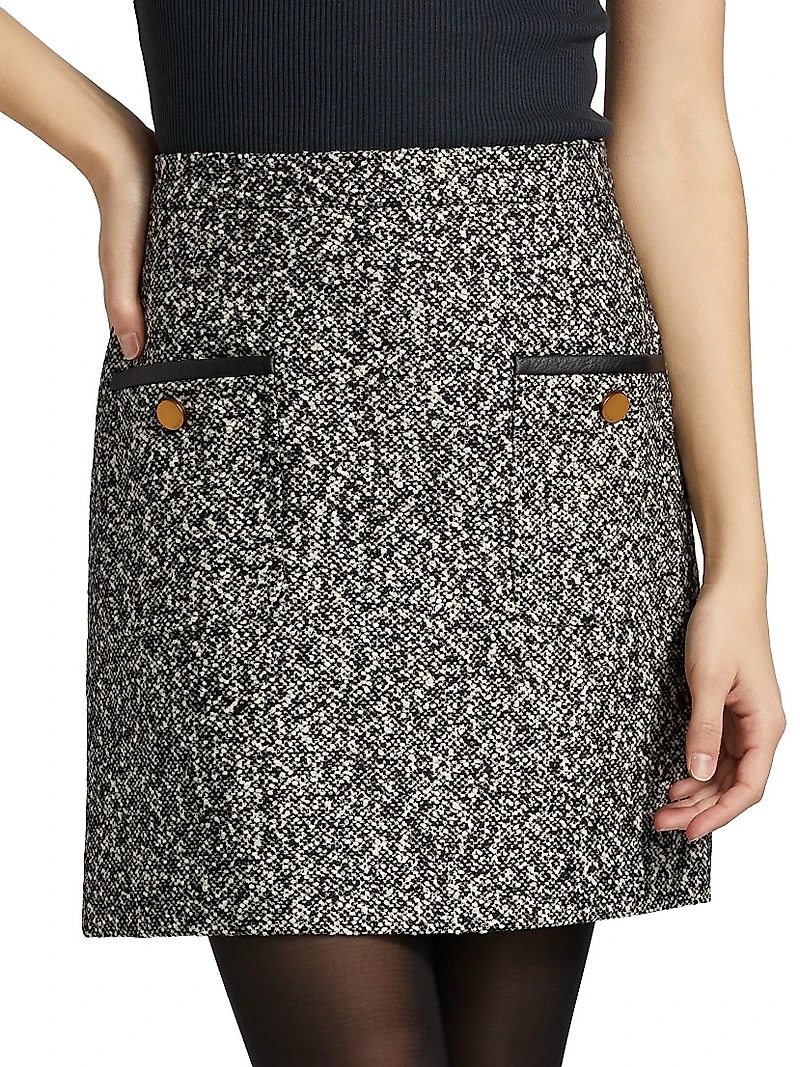 Cosa Wool-Blend Tweed Miniskirt