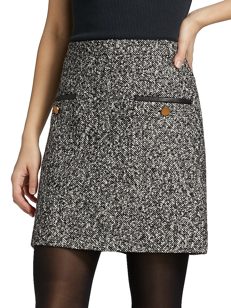 Cosa Wool-Blend Tweed Miniskirt