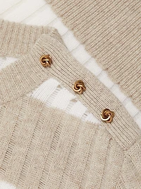 Alfeo Striped Wool-Cashmere Crop Sweater